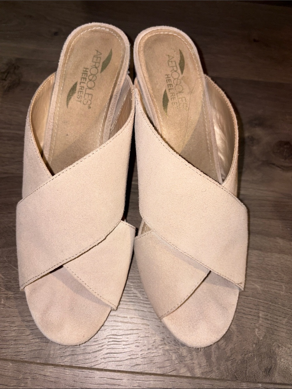 AEROSOLES Neutral Crisscross Slip-On Mules
